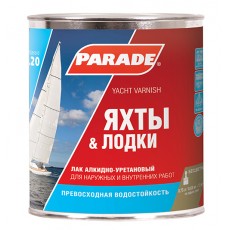 Лак яхтный алкидно-уретановый полуматовый "PARADE" L-20 2,5 л